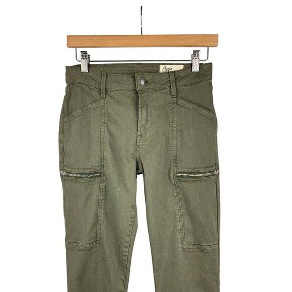 Cosmic Blue Love Womens Olive Green Cargo Pants Size 27 - Picture 3 of 4